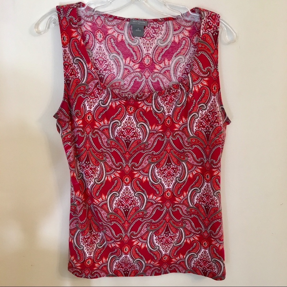Ann Taylor sleeveless paisley blouse